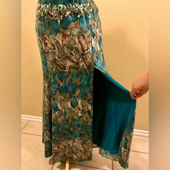 Terani couture Turquoise Green Prom Dress - Picture 5 of 5